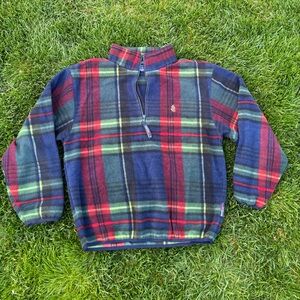Vintage Plaid Nautica Fleece Pullover